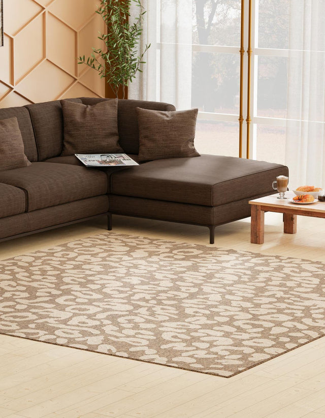 Brown 13' 1 x 13' 1 Dunes Square Area Rug 100% Polypropylene With Cotton Backing Carpet for Living, Dining, Office, Dorms, Bedrooms for Sale at Rug Engine