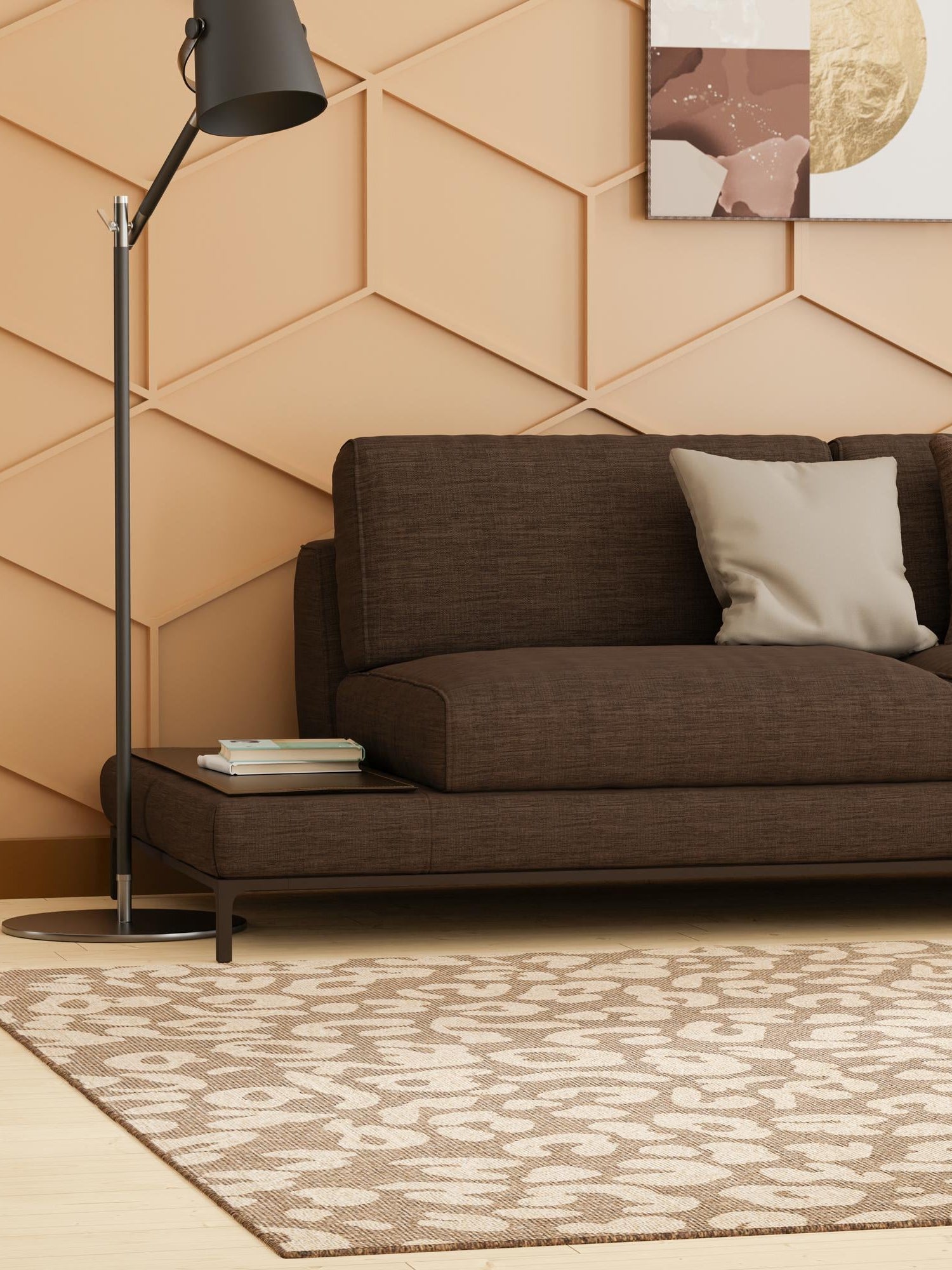 Brown 10' x 10' Dunes Square Area Rug 100% Polypropylene With Cotton Backing Carpet for Living, Dining, Office, Dorms, Bedrooms for Sale at Rug Engine