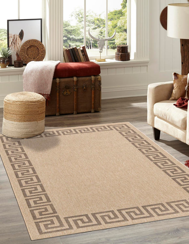 Natural 8' x 10' Dunes Rectangle Area Rug 100% Polypropylene With Cotton Backing Carpet for Living, Dining, Office, Dorms, Bedrooms for Sale at Rug Engine