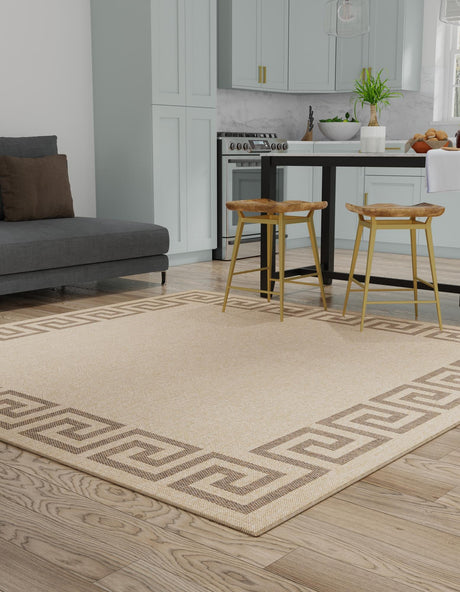 Natural 12' 2 x 12' 2 Dunes Square Area Rug 100% Polypropylene With Cotton Backing Carpet for Living, Dining, Office, Dorms, Bedrooms for Sale at Rug Engine