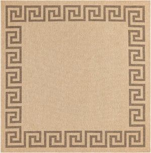 Natural 8' x 8' Dunes Square Area Rug 100% Polypropylene With Cotton Backing Carpet for Living, Dining, Office, Dorms, Bedrooms for Sale at Rug Engine
