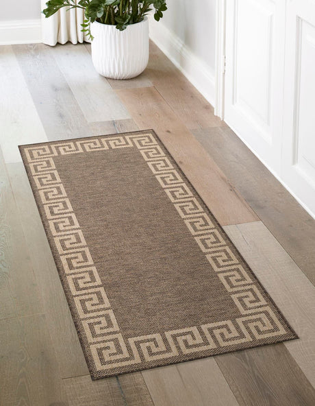 Brown 2' 9 x 8' Dunes Runner Area Rug 100% Polypropylene With Cotton Backing Carpet for Living, Dining, Office, Dorms, Bedrooms for Sale at Rug Engine