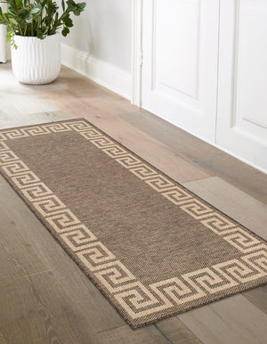 Brown 2' 9 x 8' Dunes Runner Area Rug 100% Polypropylene With Cotton Backing Carpet for Living, Dining, Office, Dorms, Bedrooms for Sale at Rug Engine