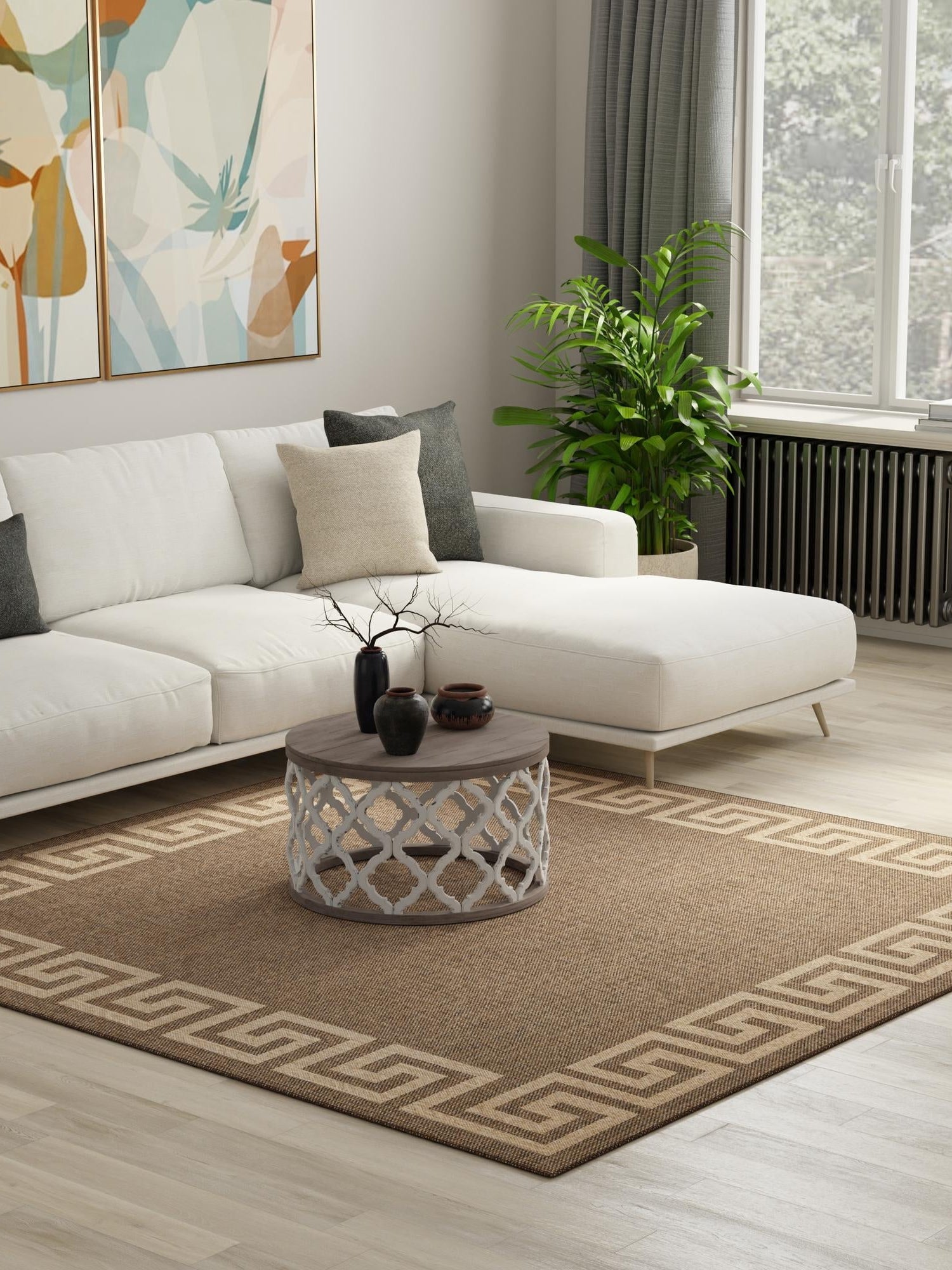 Brown 12' x 12' Dunes Square Area Rug 100% Polypropylene With Cotton Backing Carpet for Living, Dining, Office, Dorms, Bedrooms for Sale at Rug Engine