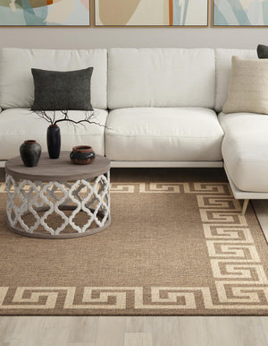 Brown 7' 10 x 7' 10 Dunes Square Area Rug 100% Polypropylene With Cotton Backing Carpet for Living, Dining, Office, Dorms, Bedrooms for Sale at Rug Engine