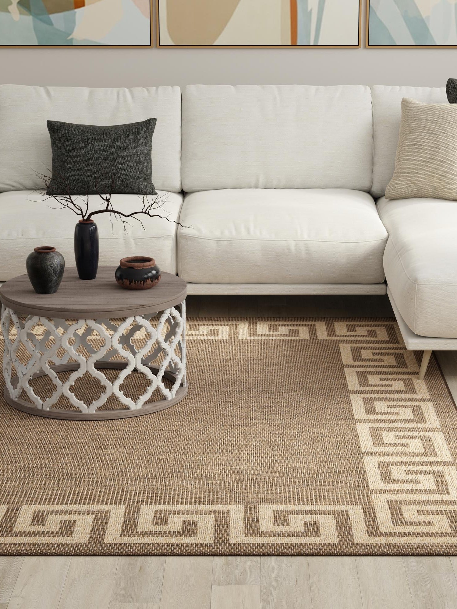 Brown 12' x 12' Dunes Square Area Rug 100% Polypropylene With Cotton Backing Carpet for Living, Dining, Office, Dorms, Bedrooms for Sale at Rug Engine