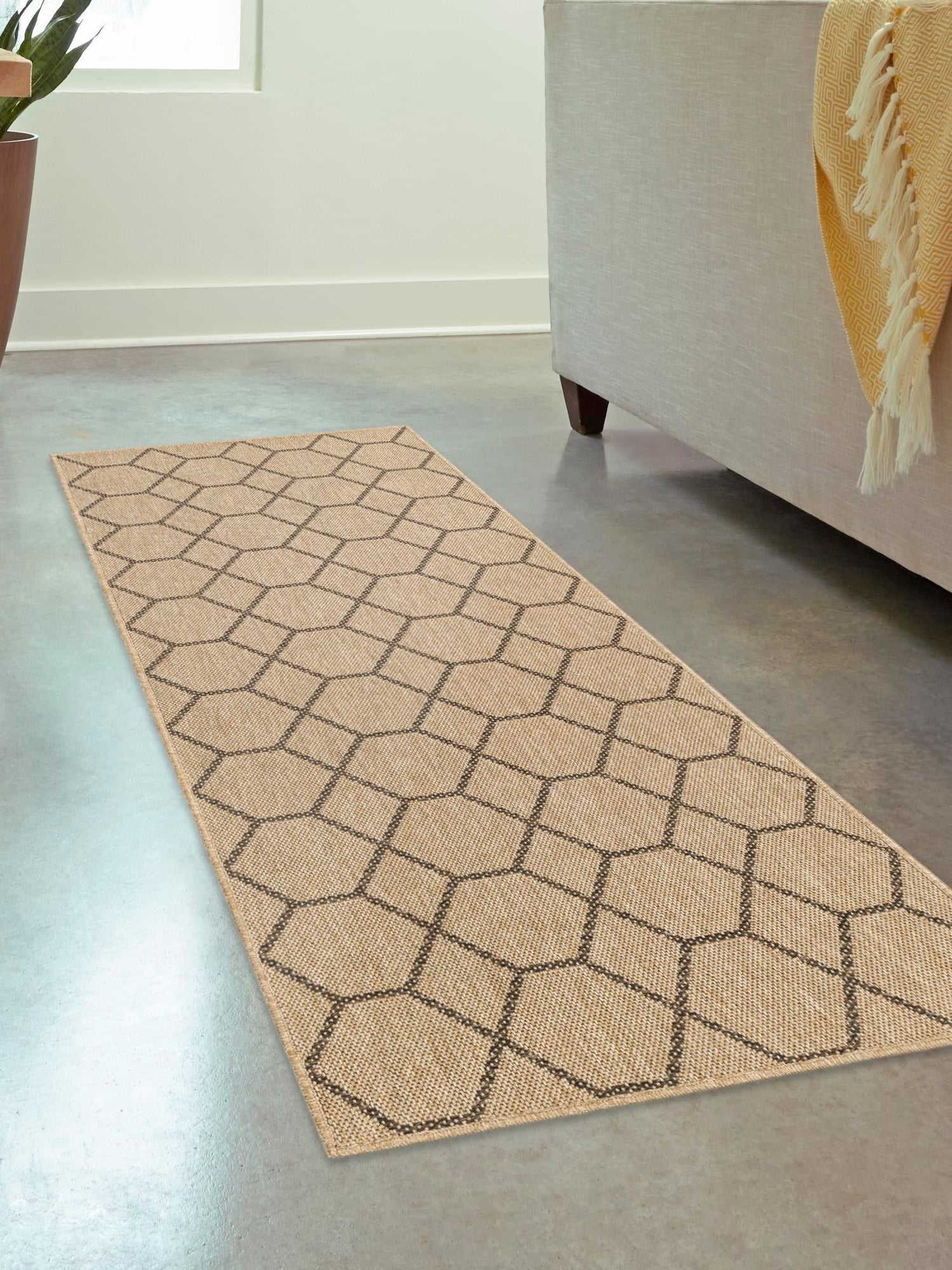 Natural 2' 9 x 12' Dunes Runner Area Rug 100% Polypropylene With Cotton Backing Carpet for Living, Dining, Office, Dorms, Bedrooms for Sale at Rug Engine