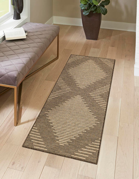 Brown 2' 9 x 12' Dunes Runner Area Rug 100% Polypropylene With Cotton Backing Carpet for Living, Dining, Office, Dorms, Bedrooms for Sale at Rug Engine