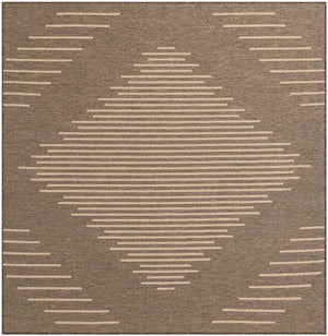 Brown 8' x 8' Dunes Square Area Rug 100% Polypropylene With Cotton Backing Carpet for Living, Dining, Office, Dorms, Bedrooms for Sale at Rug Engine