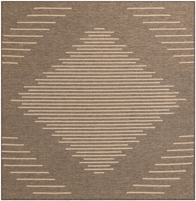 Brown 8' x 8' Dunes Square Area Rug 100% Polypropylene With Cotton Backing Carpet for Living, Dining, Office, Dorms, Bedrooms for Sale at Rug Engine
