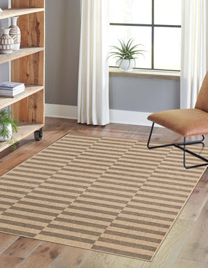Natural and Brown 2' 2 x 3' 1 Dunes Rectangle Area Rug 100% Polypropylene With Cotton Backing Carpet for Living, Dining, Office, Dorms, Bedrooms for Sale at Rug Engine