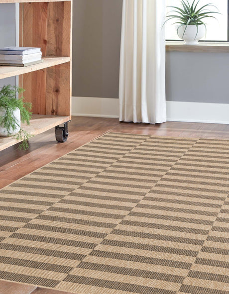 Natural and Brown 8' x 10' Dunes Rectangle Area Rug 100% Polypropylene With Cotton Backing Carpet for Living, Dining, Office, Dorms, Bedrooms for Sale at Rug Engine