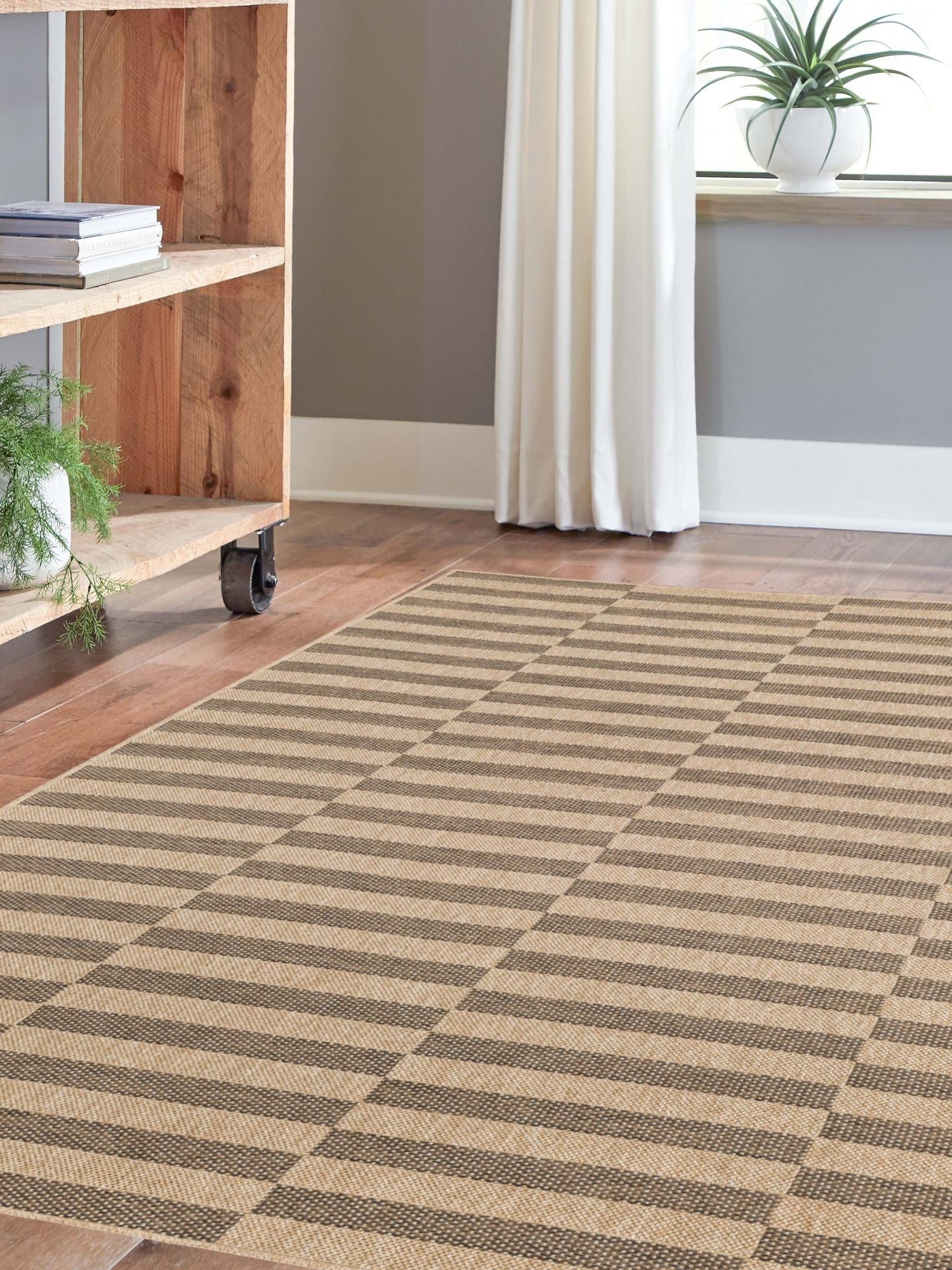 Natural and Brown 4' 3 x 6' 1 Dunes Rectangle Area Rug 100% Polypropylene With Cotton Backing Carpet for Living, Dining, Office, Dorms, Bedrooms for Sale at Rug Engine