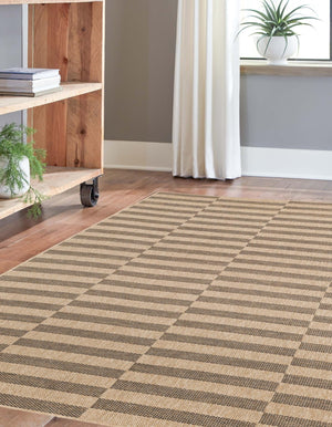Natural and Brown 4' 3 x 6' 1 Dunes Rectangle Area Rug 100% Polypropylene With Cotton Backing Carpet for Living, Dining, Office, Dorms, Bedrooms for Sale at Rug Engine