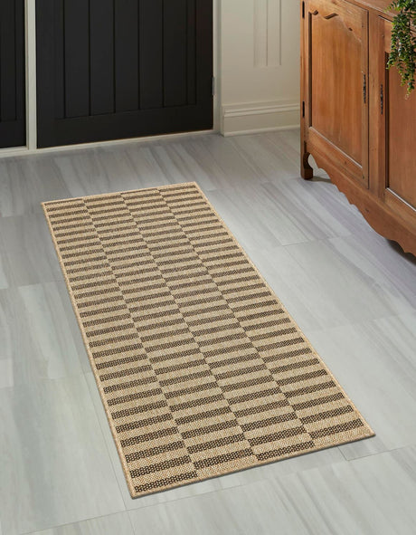 Natural and Brown 2' 9 x 12' Dunes Runner Area Rug 100% Polypropylene With Cotton Backing Carpet for Living, Dining, Office, Dorms, Bedrooms for Sale at Rug Engine