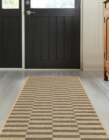 Natural and Brown 2' x 5' 3 Dunes Runner Area Rug 100% Polypropylene With Cotton Backing Carpet for Living, Dining, Office, Dorms, Bedrooms for Sale at Rug Engine