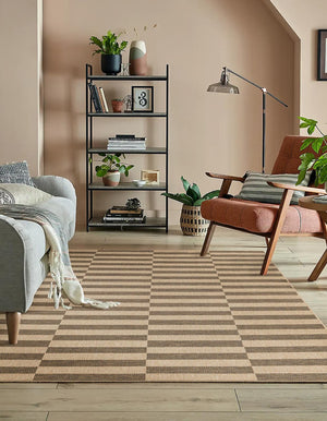 Natural and Brown 7' 10 x 7' 10 Dunes Square Area Rug 100% Polypropylene With Cotton Backing Carpet for Living, Dining, Office, Dorms, Bedrooms for Sale at Rug Engine
