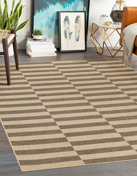 Natural and Brown 7' 10 x 7' 10 Dunes Square Area Rug 100% Polypropylene With Cotton Backing Carpet for Living, Dining, Office, Dorms, Bedrooms for Sale at Rug Engine