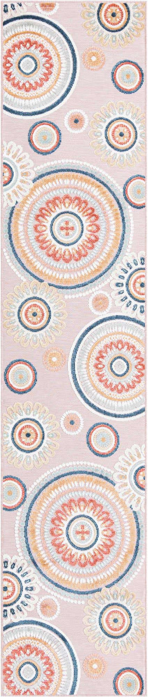 Pink 2' 7 x 12' Outdoor Botanical Runner Area Rug Weather Resistant for Patio, Deck, Terrace, Balcony, Porch Polypropylene Garden Floral Tropical Carpet for Sale at Rug Engine