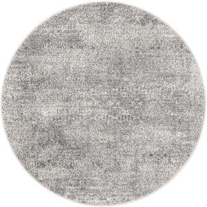 Gray 4' 1 x 4' 1 Finsbury Round Area Rug 60% Polypropylene & 40% Polyester Contemporary Carpet for Living Rooms, Dining, Offices for Sale at Rug Engine