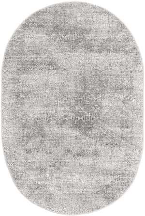 Gray 4' 1 x 6' 1 Finsbury Oval Area Rug 60% Polypropylene & 40% Polyester Contemporary Carpet for Living Rooms, Dining, Offices for Sale at Rug Engine