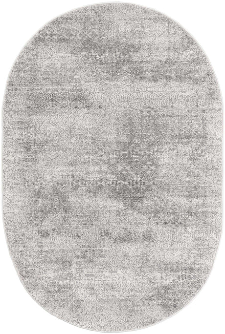 Gray 4' 1 x 6' 1 Finsbury Oval Area Rug 60% Polypropylene & 40% Polyester Contemporary Carpet for Living Rooms, Dining, Offices for Sale at Rug Engine