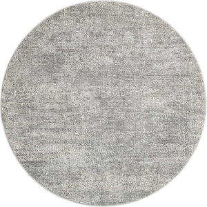 Gray 5' 3 x 5' 3 Finsbury Round Area Rug 60% Polypropylene & 40% Polyester Contemporary Carpet for Living Rooms, Dining, Offices for Sale at Rug Engine