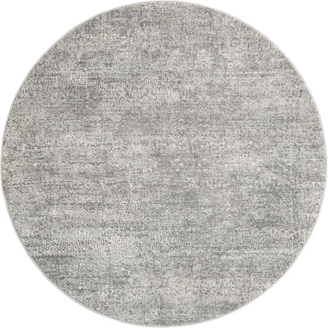 Gray 5' 3 x 5' 3 Finsbury Round Area Rug 60% Polypropylene & 40% Polyester Contemporary Carpet for Living Rooms, Dining, Offices for Sale at Rug Engine