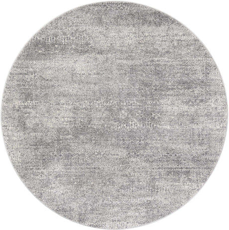 Gray 6' x 6' Finsbury Round Area Rug 60% Polypropylene & 40% Polyester Contemporary Carpet for Living Rooms, Dining, Offices for Sale at Rug Engine