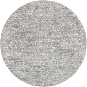 Gray 7' 10 x 7' 10 Finsbury Round Area Rug 60% Polypropylene & 40% Polyester Contemporary Carpet for Living Rooms, Dining, Offices for Sale at Rug Engine