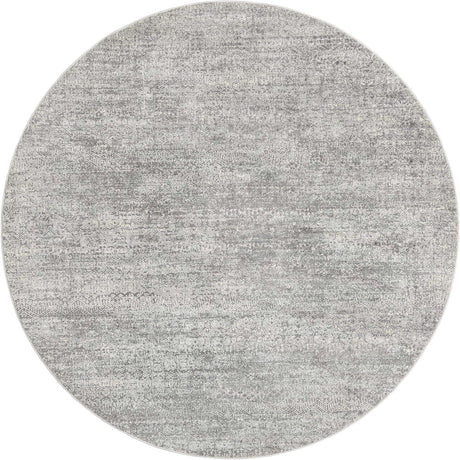 Gray 7' 10 x 7' 10 Finsbury Round Area Rug 60% Polypropylene & 40% Polyester Contemporary Carpet for Living Rooms, Dining, Offices for Sale at Rug Engine