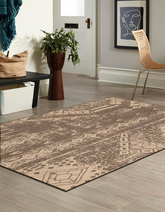 Natural and Brown 8' x 10' Dunes Rectangle Area Rug 100% Polypropylene With Cotton Backing Carpet for Living, Dining, Office, Dorms, Bedrooms for Sale at Rug Engine