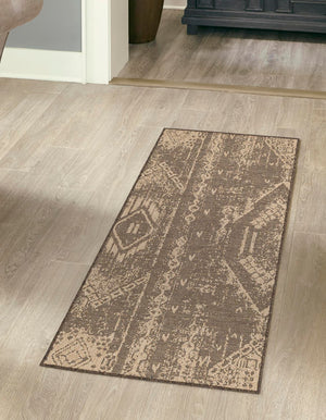 Natural and Brown 2' 9 x 12' Dunes Runner Area Rug 100% Polypropylene With Cotton Backing Carpet for Living, Dining, Office, Dorms, Bedrooms for Sale at Rug Engine