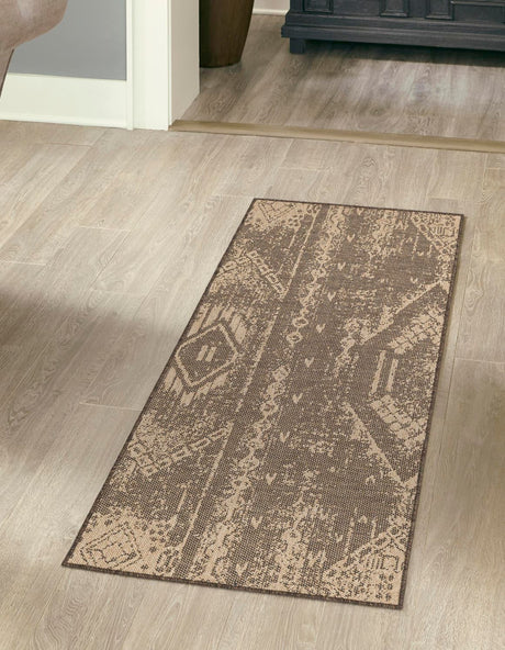 Natural and Brown 2' x 5' 3 Dunes Runner Area Rug 100% Polypropylene With Cotton Backing Carpet for Living, Dining, Office, Dorms, Bedrooms for Sale at Rug Engine
