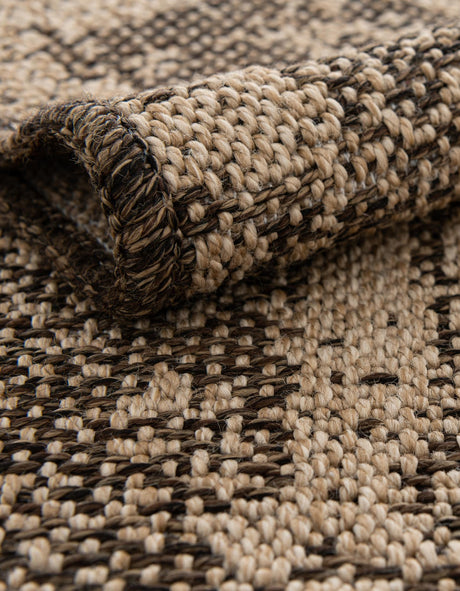 Natural and Brown 2' 9 x 8' Dunes Runner Area Rug 100% Polypropylene With Cotton Backing Carpet for Living, Dining, Office, Dorms, Bedrooms for Sale at Rug Engine