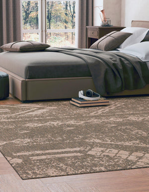 Natural and Brown 8' x 8' Dunes Square Area Rug 100% Polypropylene With Cotton Backing Carpet for Living, Dining, Office, Dorms, Bedrooms for Sale at Rug Engine