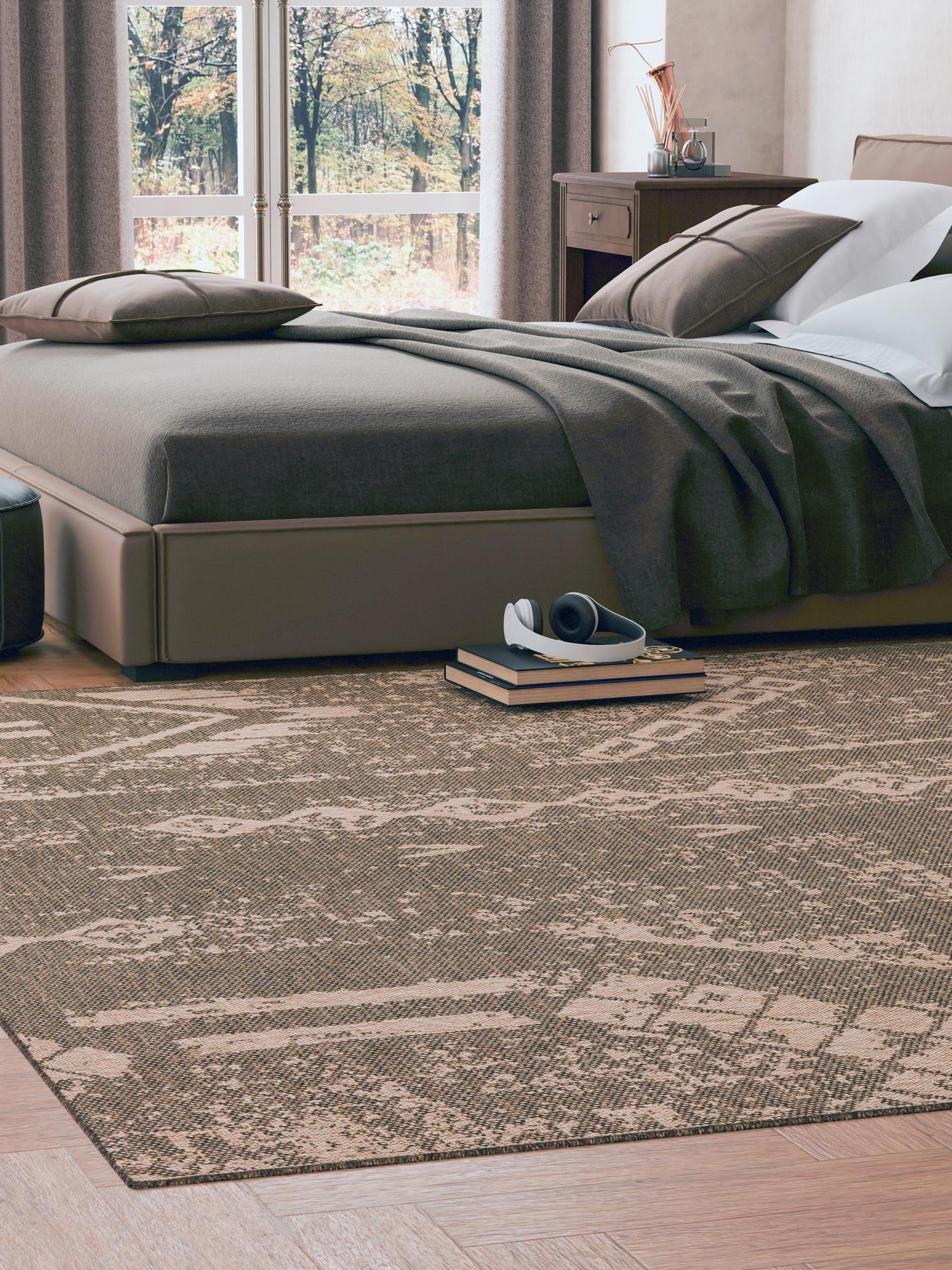 Natural and Brown 12' x 12' Dunes Square Area Rug 100% Polypropylene With Cotton Backing Carpet for Living, Dining, Office, Dorms, Bedrooms for Sale at Rug Engine