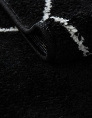 Black 7' 10 x 7' 10 Trellis Frieze Square Area Rug Geometric Modern Unique Stain Resistant Easy Clean Carpet for Living, Dining, Bedrooms, Office for Sale at Rug Engine