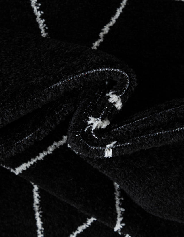 Black 7' 10 x 7' 10 Trellis Frieze Square Area Rug Geometric Modern Unique Stain Resistant Easy Clean Carpet for Living, Dining, Bedrooms, Office for Sale at Rug Engine