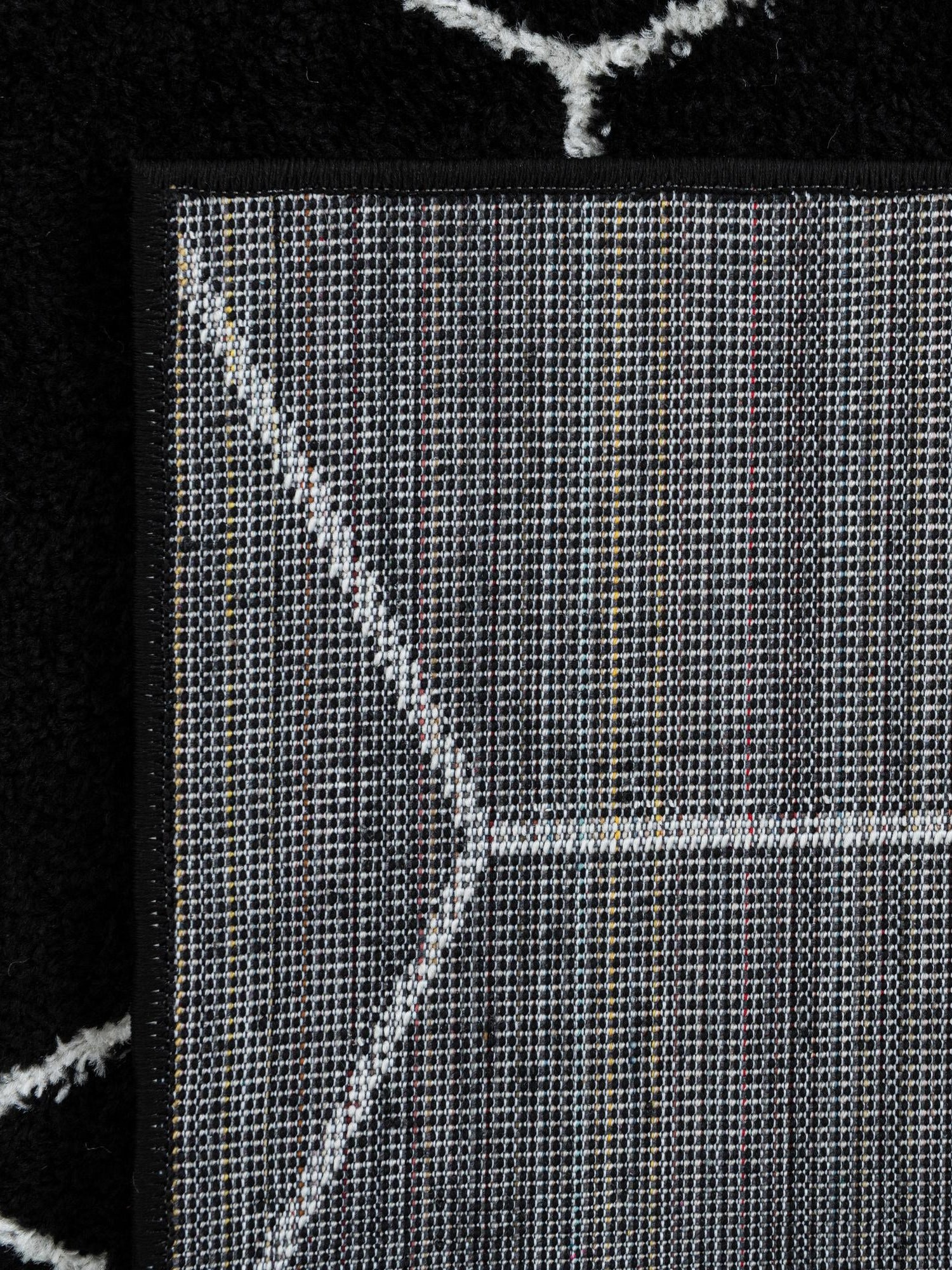 Black 7' 10 x 7' 10 Trellis Frieze Square Area Rug Geometric Modern Unique Stain Resistant Easy Clean Carpet for Living, Dining, Bedrooms, Office for Sale at Rug Engine