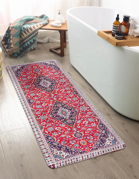 Anti-Fatigue Red 2' x 5' Comfort Standing Mat  for Kitchen, Bath, Laundry Room, Office Colorful PVC Durable Non-Slip Water Resistant Spill Proof Rug Thick Rubber for Sale at Rug Engine