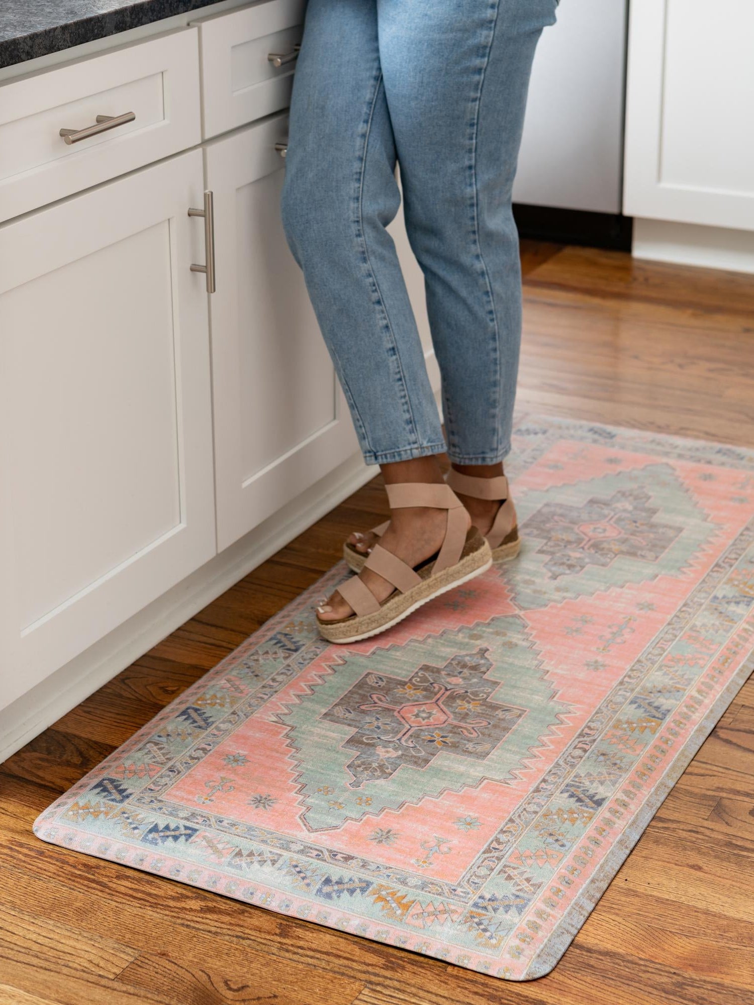 Anti-Fatigue Rose Pink 2' x 3' Comfort Standing Mat  for Kitchen, Bath, Laundry Room, Office Colorful PVC Durable Non-Slip Water Resistant Spill Proof Rug Thick Rubber for Sale at Rug Engine