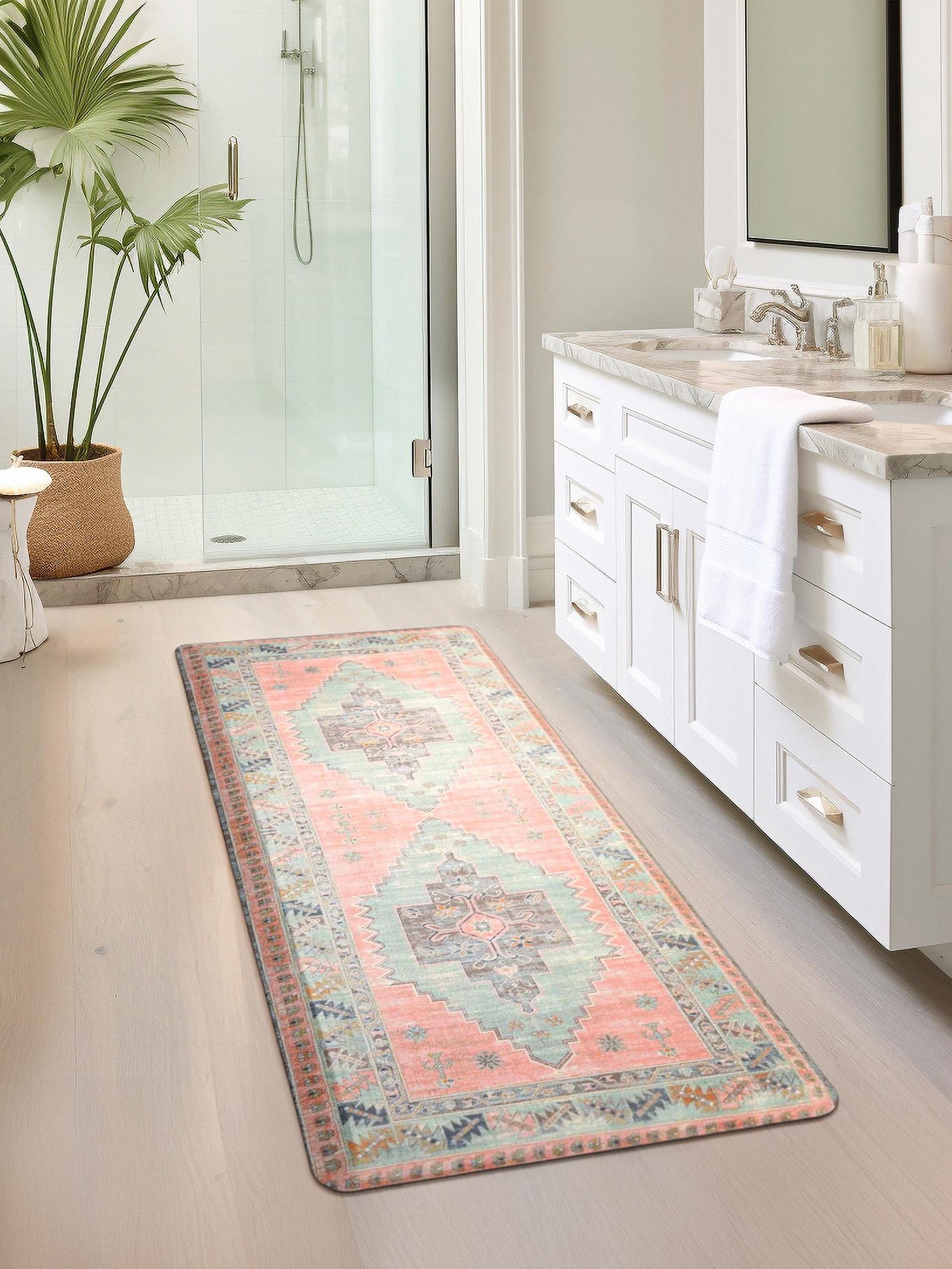 Anti-Fatigue Rose Pink 2' x 3' Comfort Standing Mat  for Kitchen, Bath, Laundry Room, Office Colorful PVC Durable Non-Slip Water Resistant Spill Proof Rug Thick Rubber for Sale at Rug Engine