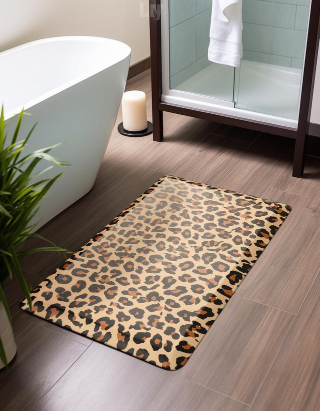 Beige Brown 2' x 3' Comfort Mat Rectangle Rug