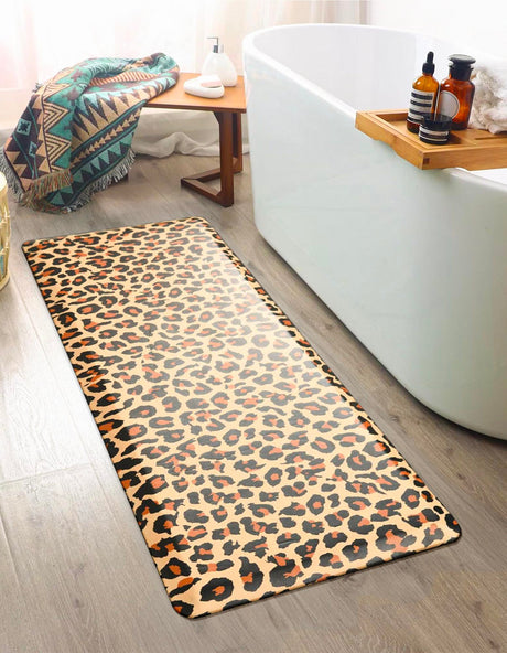Anti-Fatigue Beige Brown 2' x 5' Comfort Standing Mat  for Kitchen, Bath, Laundry Room, Office Colorful PVC Durable Non-Slip Water Resistant Spill Proof Rug Thick Rubber for Sale at Rug Engine
