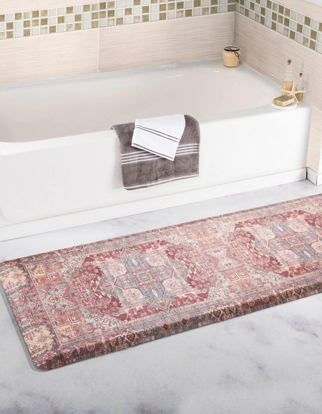 Anti-Fatigue Antique Red 2' x 5' Comfort Standing Mat  for Kitchen, Bath, Laundry Room, Office Colorful PVC Durable Non-Slip Water Resistant Spill Proof Rug Thick Rubber for Sale at Rug Engine