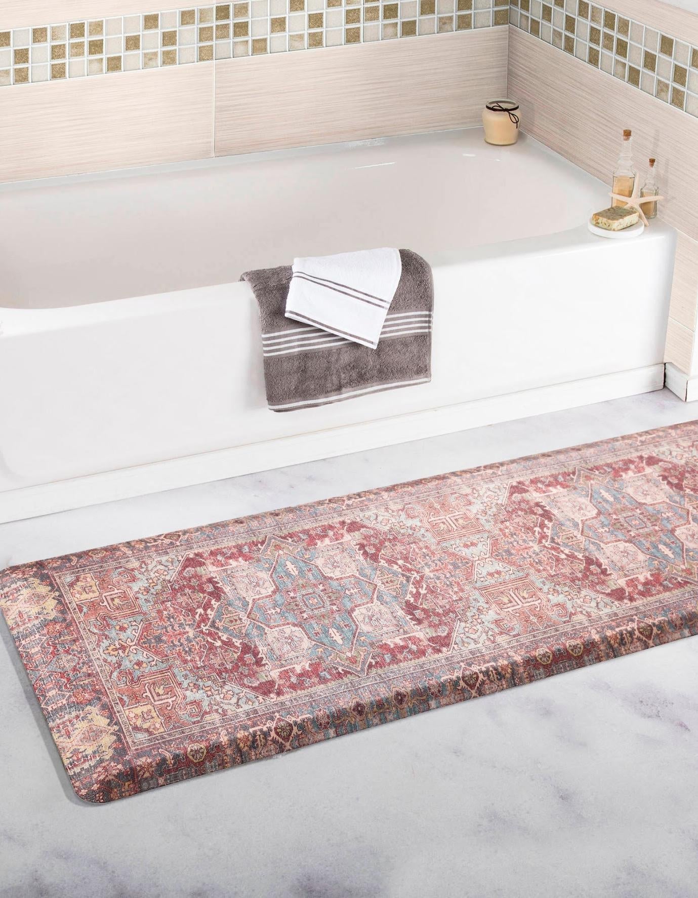 Anti-Fatigue Antique Red 2' x 3' Comfort Standing Mat  for Kitchen, Bath, Laundry Room, Office Colorful PVC Durable Non-Slip Water Resistant Spill Proof Rug Thick Rubber for Sale at Rug Engine
