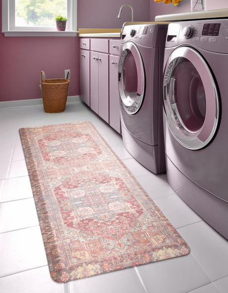Anti-Fatigue Antique Red 2' x 3' Comfort Standing Mat  for Kitchen, Bath, Laundry Room, Office Colorful PVC Durable Non-Slip Water Resistant Spill Proof Rug Thick Rubber for Sale at Rug Engine