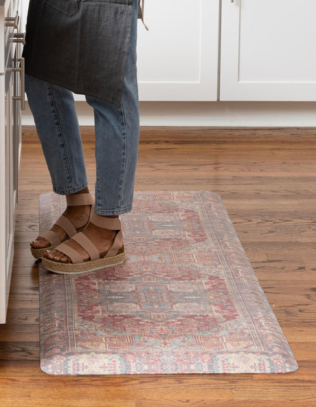 Anti-Fatigue Antique Red 2' x 3' Comfort Standing Mat  for Kitchen, Bath, Laundry Room, Office Colorful PVC Durable Non-Slip Water Resistant Spill Proof Rug Thick Rubber for Sale at Rug Engine