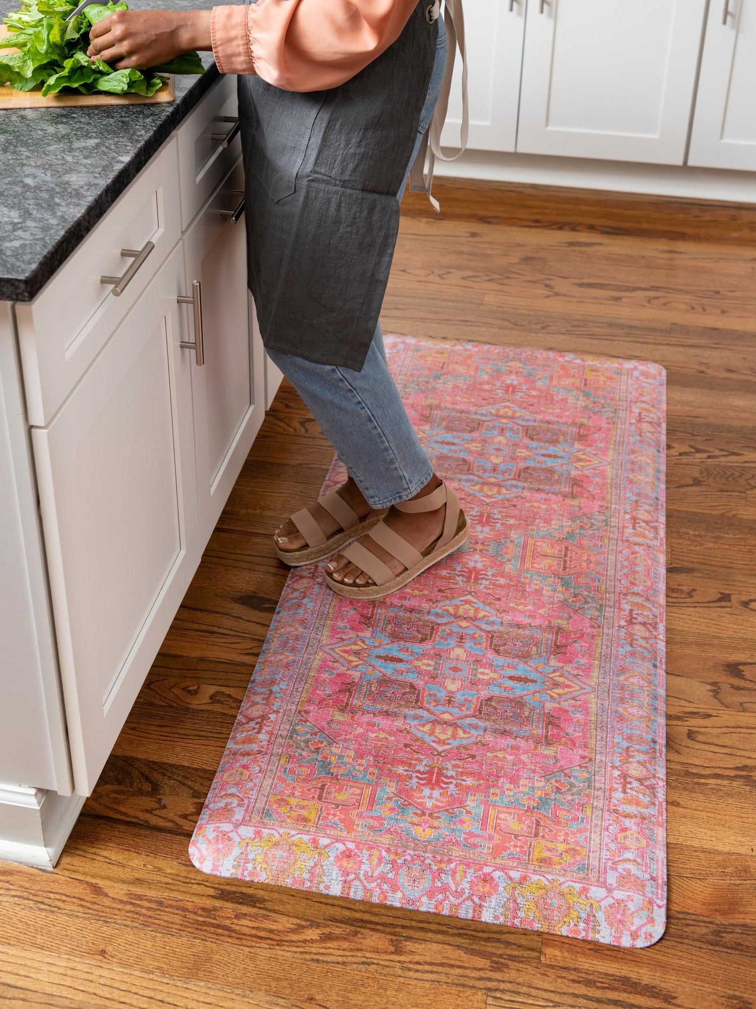 Anti-Fatigue Pink 2' x 3' Comfort Standing Mat  for Kitchen, Bath, Laundry Room, Office Colorful PVC Durable Non-Slip Water Resistant Spill Proof Rug Thick Rubber for Sale at Rug Engine